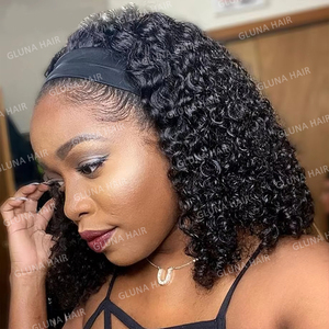 <span class=keywords><strong>Headband</strong></span> tóc giả tóc con người sóng nước <span class=keywords><strong>Headband</strong></span> ngắn Bob tóc giả cho phụ nữ da đen nguyên Brazil tóc không có ren glueless tóc giả tóc con người - Product Image 1