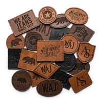 Étiquette en cuir PU ou similicuir personnalisée avec logo en relief ou en creux, gravure laser, patch en cuir véritable pour chapeaux, vêtements et jeans
