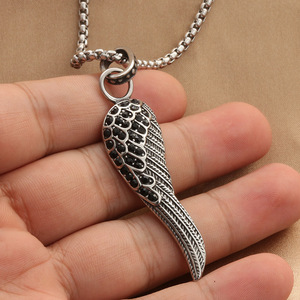 yunnique Stainless Steel Wing Pendant Pave Setting Men's Necklace Fashion Jewelry - Product Image 3