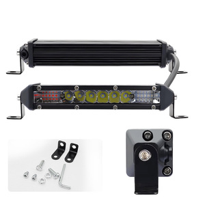 TCYATO da 7 pollici rosso e <span class=keywords><strong>blu</strong></span> <span class=keywords><strong>lampeggiante</strong></span> fari da tetto fuoristrada per moto a una linea e luci laterali, luci modificate ultrasottili - Product Image 3