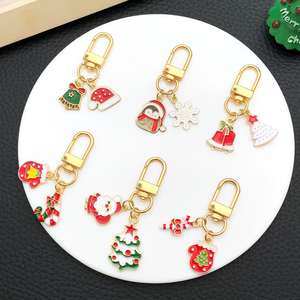 Sıcak popüler noel ağacı anahtarlık sevimli noel baba Elk kardan adam promosyon hediyeler için Metal anahtarlıklar anahtarlıklar - Product Image 1