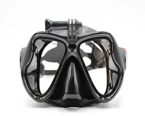 Scuba dalış gözlük silikon kayış ücretsiz dalış GoPro montaj ile temperli cam dalış maskesi şnorkel maske