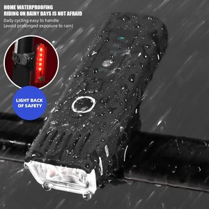 USB có thể sạc lại 4 chế độ LED Xe Đạp Ánh Sáng Thiết lập siêu sáng xe đạp phía trước đèn pha và trở lại đèn hậu cho đêm cưỡi - Product Image 3