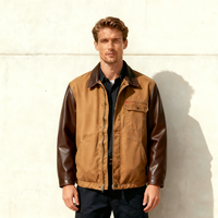 Veste Safari Homme Neohope Personnalisée en Toile de Coton Robuste, Coupe-Vent, Écologique, Style Vintage, Manches en Cuir Confortables