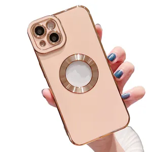 全覆盖外壳镜头保护器电镀手机外壳软tpu豪华女性外壳适用于iphone 15 14 pro max 13