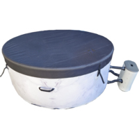 Bain à remous gonflable portable de forme ronde pour 4 personnes, bain à remous extérieur, spa, massage à bulles, petite pompe