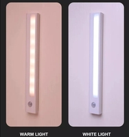 Lampu Induksi LED Genggam Panjang dengan Sensor Sentuh, 4*AAA Baterai, Magnetik, untuk Dapur, Koridor, Lampu Malam di Samping Tempat Tidur, 3000K-6000K