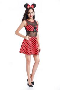 Venta al por mayor Sexy <span class=keywords><strong>Mickey</strong></span> Red Polka Dot Dress Adult Micky Costume - Product Image 3