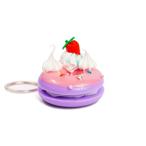 Custom DIY Plastic Keychains Simulation Donut Funny Gift Customized 3D Keychain Simulation Donut Fake Dessert Keyring - Product Image 6