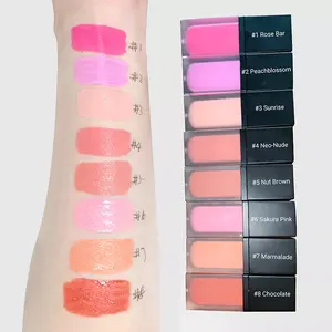 Wholesale Flower Flavor Custom Oem Pink Cheek Liquid Blush Private Label Face Makeup 8 Colors Liquid Blusher