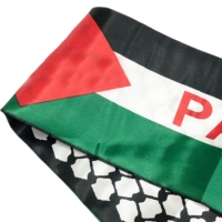 Écharpe Personnalisée 14*135cm en Polyester Satiné, Drapeau Palestine pour Décoration d'Événements