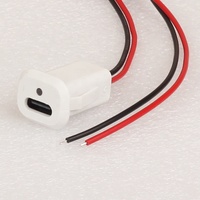 Connecteur USB-C femelle à montage sur panneau avec indicateur LED, câble d'alimentation USB-C vers 2 broches à fils ouverts, port de charge