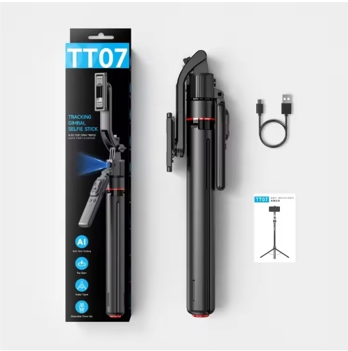 OUTSTANDING TT07 Auto Facial Tracking Aluminum Alloy Selfie Stick Phone Holder Gimbal 360 Rotation 69.3" Camera Tripod Gesture