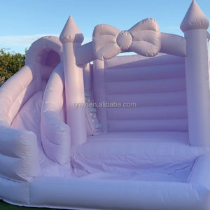 GMY gommatables rosa fiocco gonfiabile <span class=keywords><strong>casa</strong></span> con scivolo e palla Pit noleggio Business Jumping castello per i bambini - Product Image 1