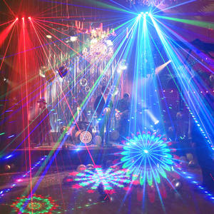 Ánh Sáng Sân Khấu Bốn Đầu 4in1 Laser LED Âm Thanh Kích Hoạt Từ Xa <span class=keywords><strong>Dmx512</strong></span> Xách Tay Wedding Party Disco KTV Bar Câu Lạc Bộ Tổ Chức Sự Kiện - Product Image 6