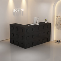 Comptoir d'angle de caisse style médiéval pour magasin de vêtements, bar, réception pour femmes, salon de coiffure, salon de beauté, modèle de comptoir de réception
