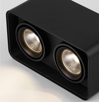 Spot de plafond moderne anti-éblouissement à montage en surface, lampe à grille rectangulaire COB LED pour l'éclairage intérieur des galeries et des magasins