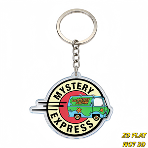 Porte-clés en acrylique <span class=keywords><strong>Mystery</strong></span> Express Retro <span class=keywords><strong>Van</strong></span>, breloque colorée style <span class=keywords><strong>Mystery</strong></span> <span class=keywords><strong>Machine</strong></span> avec lignes de vitesse pour clés, sacs, sacs à dos - Product Image 1