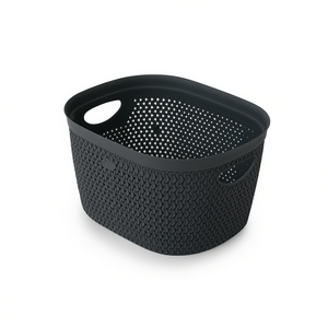 Contenedor de Almacenamiento de Ropa para Baño, Tejido en PP Gris, 265x220x150mm, Duradero - Product Image 3