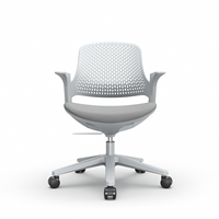 Chaise de bureau ergonomique moderne colorée avec dossier solide, pivotante, à roulettes, pour ordinateur, pour la maison, les enfants, l'étude, base en acier