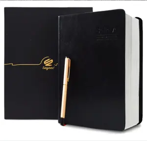 Hochwertige A5 Schwarz Große Blatt Notebook Leder Hardcover Briefpapier Sets Dicker Planer
