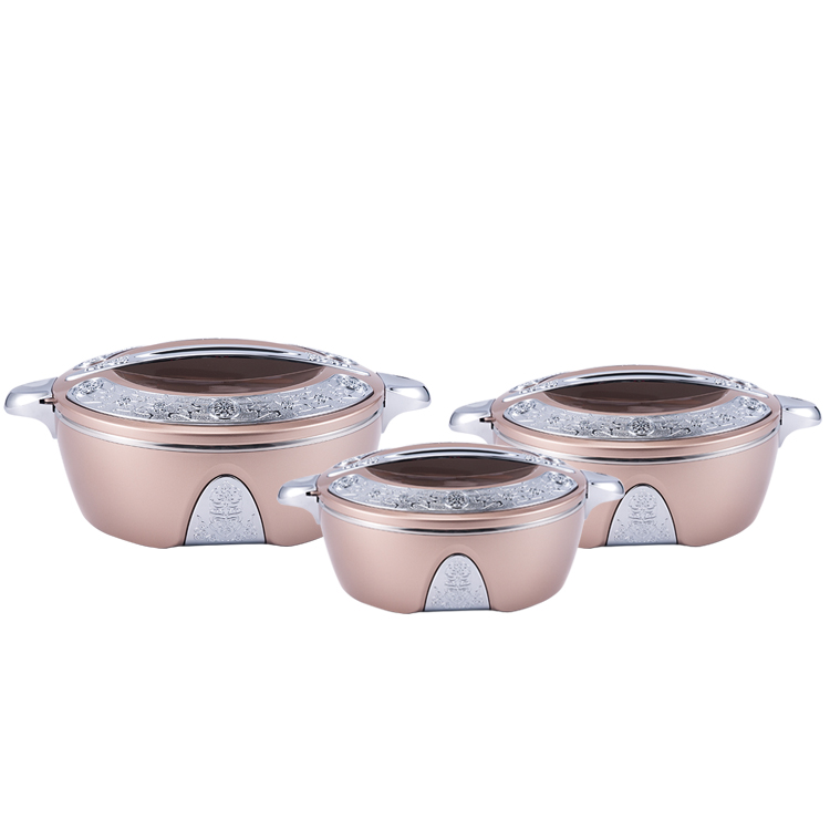 Stainless Steel Food Keep Fresh Casserole 3 Pcs Set Cookware Sets ,Size:1.5L, 2.5L, 4L