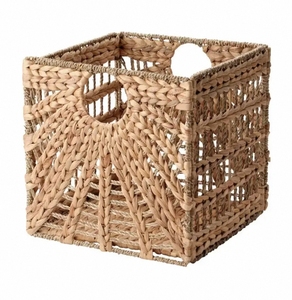 Tự nhiên hộ gia đình cần thiết dệt nước lục bình lưu trữ kệ hình chữ nhật <span class=keywords><strong>Stackable</strong></span> hộp cản trở với nắp - Product Image 2