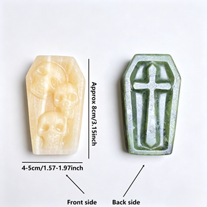 Figurine de cercueil en cristal d'Halloween en gros avec crânes et croix pour cadeau de style gothique et décoration de festival - Product Image 2