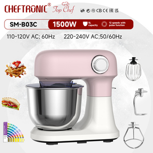Batidora de Alimentos Cheftronic B03C de 5L y 12 Velocidades, Electrodoméstico de Cocina con Gancho para Amasar, Batidor y Varillas para Repostería, Suministro para Repostería, Batidora de Pedestal de 10L - Product Image 1