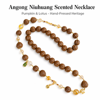 Collier de perles d'encens citrouille de 10 mm en cristal de quartz jaune, fait main, pour la clarté mentale, bijoux parfumés, OEM, marque privée