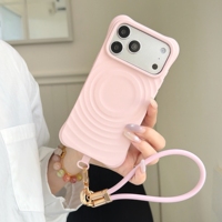 Coque de chargement magnétique sans fil en silicone ondulé pour iPhone 18 17 16 15 14 Pro Max avec protection d'écran magnétique offerte