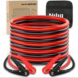Nulq Booster <b>Cable</b> 4Ga 16Ft Heavy Duty Jump Starter <b>Cables</b> For Passenger Car <b>Battery</b> Dead Rescue - Product Image 1