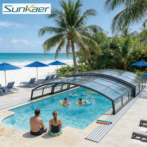 <span class=keywords><strong>Cubiertas</strong></span> Telescópicas para <span class=keywords><strong>Piscinas</strong></span> Sunkaer Personalizadas de Aluminio y Policarbonato, Móviles, para Uso Permanente, Protección Invernal para <span class=keywords><strong>Piscinas</strong></span> sobre el Suelo - Product Image 3