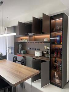 Ensemble de salle à manger élégant et haut de gamme personnalisé, armoires à fils de rangement invisibles, espace de rangement maximal, meubles de maison - Product Image 6