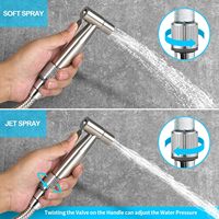 Kit de pulvérisateur de bidet mural réglable en acier inoxydable 304 moderne avec jet vertical pour toilettes et soins de bébé