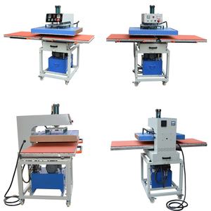 Machine de presse à chaud hydraulique de 60x80 <span class=keywords><strong>cm</strong></span>, vente en gros, plaque inférieure mobile, Double Station pour vêtements en cuir - Product Image 1