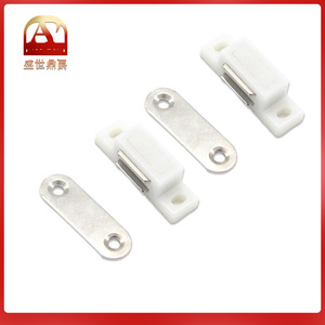 Mini loquet magnétique pour porte d'armoire, 28mm, en plastique blanc, loquet magnétique haute résistance pour utilisation sur porte en verre - Product Image 5