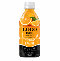 250ml fles sinaasappelsmaak basilicumzaadjes drankje Boissons Aux Jus drankenfabrikant versgeperst 100% vers sap