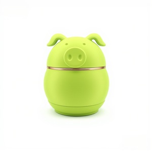 Broyeur à tabac manuel portable HERO, design moderne en forme de cochon, avec poignée en caoutchouc, 4 couches, en aluminium lisse – Meilleure vente - Product Image 3