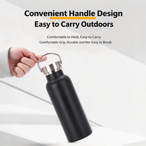 Bouteille d'eau isotherme en acier inoxydable de grande capacité 600 ml avec poignée portable, logo personnalisé - Design moderne pour cadeaux d'affaires - Product Image 5