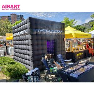 LED Lighting <strong>Inflatable</strong> Black Printing logo Cylinder Shape Photo Booth - Product Image 6