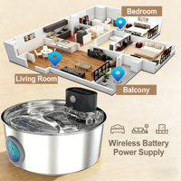 Fontaine à eau intelligente pour animaux de compagnie en acier inoxydable, écologique, durable, avec capteur, distributeur d'eau automatique pour chat, pompe silencieuse, facile à nettoyer