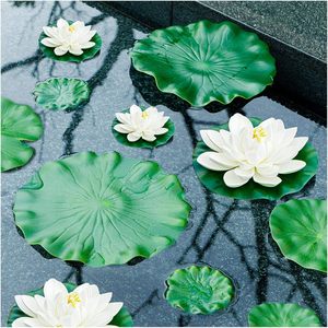 9 pièces <span class=keywords><strong>de</strong></span> lotus artificiels réalistes flottants en <span class=keywords><strong>mousse</strong></span>, nénuphars artificiels pour <span class=keywords><strong>aquarium</strong></span>, réservoir, maison, <span class=keywords><strong>jardin</strong></span>, patio, étang - Product Image 3