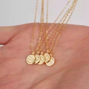 S925 plata esterlina Mini moneda de oro en forma de collar Lucky 12 Zodiac con piedra principal de circón - Product Image 2