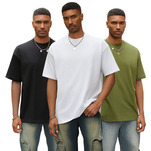 Tùy Chỉnh Áo Thun Cao Cấp 100% Cotton Đồng Bằng Ngắn Tay Áo Màu Đen Trắng Tee Mùa Hè Quá Khổ T Áo Sơ Mi Chất Lượng Cao Người Đàn Ông Của T-Shirts - Product Image 1