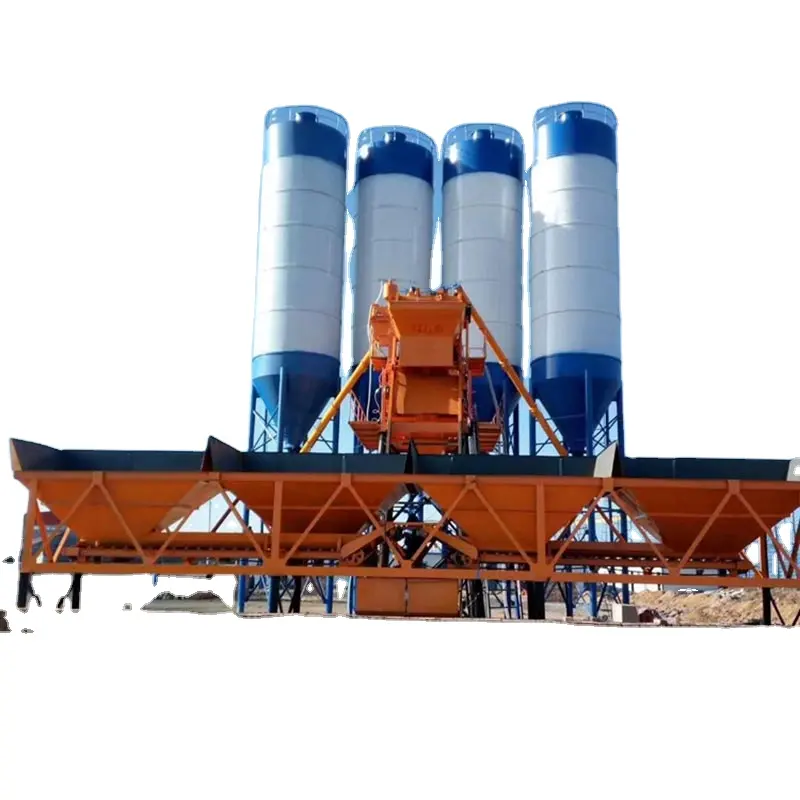 Coment Concrete Mixing Plant New Design Unmanned 25m3/h to 100m3/h Mobile Ready Mix Concrete Batching Plant Factory Price