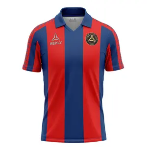 Kaos Jersey Retro Stripe Sepak Bola Custom, Kaos Sepak Bola Dry Fit Bernapas Custom Nama dan Nomor - Product Image 1
