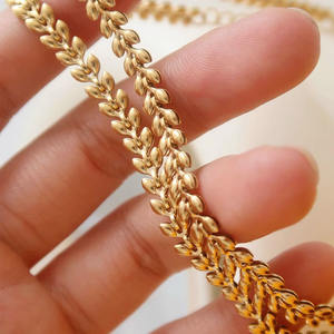 Nueva moda PVD 18K/14K chapado en oro de acero inoxidable <span class=keywords><strong>collar</strong></span> de cadena de trigo joyería Collana halskette cadena gruesa para mujeres Schmuck - Product Image 2