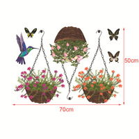 Autocollant Mural de Grande Taille, Motif Multiple de Plante et Fleur, Mosaïque Murale, Décoration Murale de Chambre à Coucher, 1m