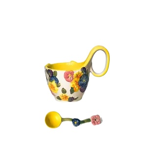 Taza de Café de Cerámica con Diseño de Arándanos en Relieve, Pintada a Mano con Color Subesmaltado, Taza para Desayuno, Venta Directa de Fábrica - Product Image 5